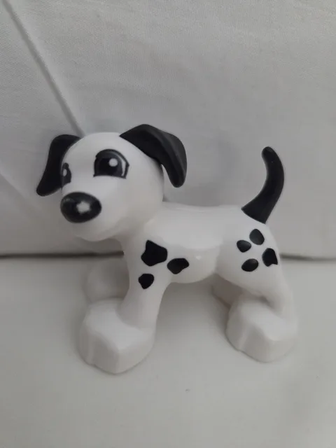 LEGO Duplo Dalmatian Dog Figure Black Spotted Puppy Animal Toy Replacement