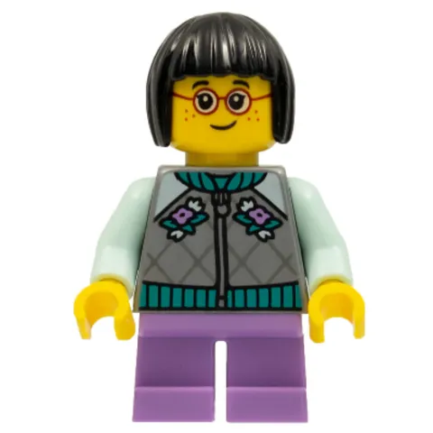 LEGO Holiday Minifigure Girl Flat Silver Jacket hol262 Winter Christmas New