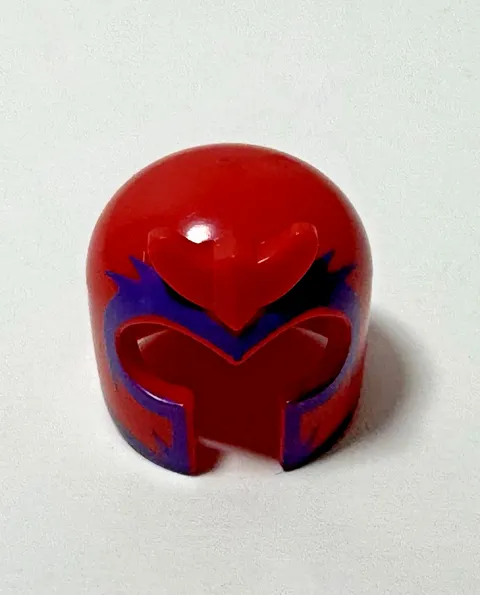 LEGO X-Men Magneto Helmet with Front Prongs with Dark Purple Pattern