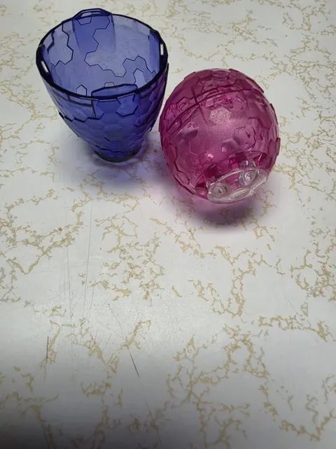 Lego  Trans-Dark Pink Container,Faceted Alien Pod Section / Cocoon / large Egg