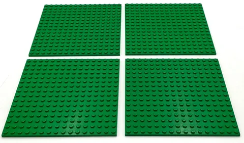 Lego 4 New 16 x 16 Stud Green Plates 5 x 5 Inch Pieces