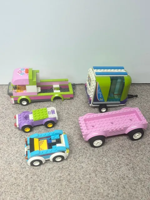 Lot Of 5 LEGO Friends Vehicles Car Truck Trailer Not Complete