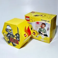 Original LEGO ® storage box storage jar firefighter yellow/yellow fire brigade
