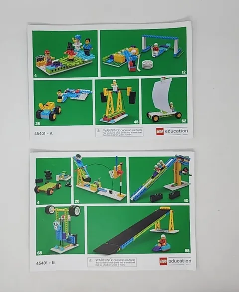 LEGO 45401 BricQ Motion Essential Instruction Manuals 45401-A and 45401-B