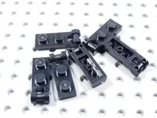 LEGO Lot of 6 Black 1x2 Modified Plates w/ Closed Handle on End BR