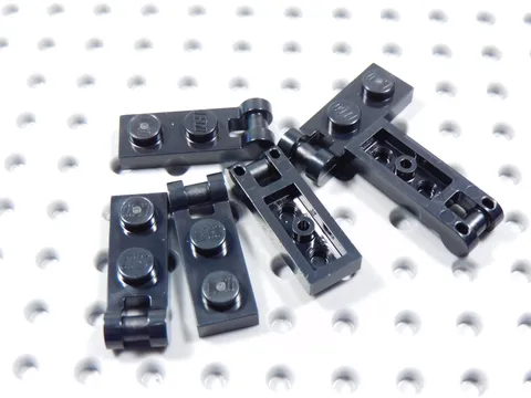 LEGO Lot of 6 Black 1x2 Modified Plates w/ Closed Handle on End BR