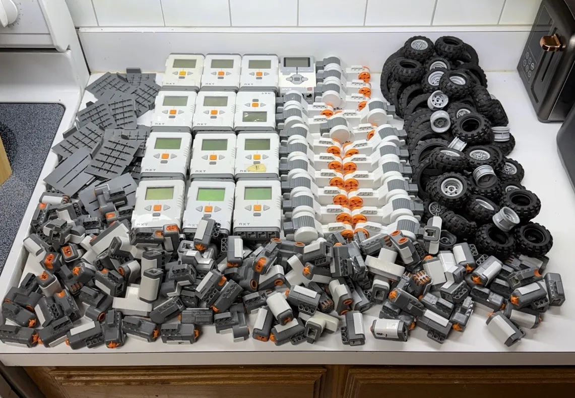 Lot of Lego Mindstorms NXT Bricks , Motors,Tires & Various Sensors