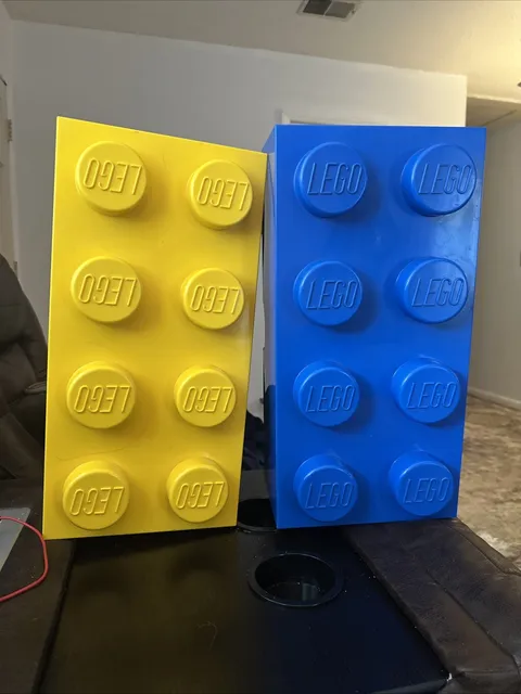 LEGO Storage Brick Box Stackable Storage Solution Brick Yellow And Blue