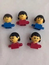 5 LEGO Vintage Family Homemaker Figure Heads Torsos Lot 1 Boy 4 Girls