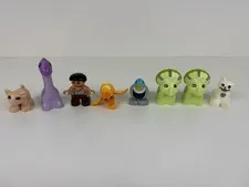 LEGO DUPLO Baby Dinosaur Animal Figure Lot Of 8 Duck Pig Cat Triceratops Caveman