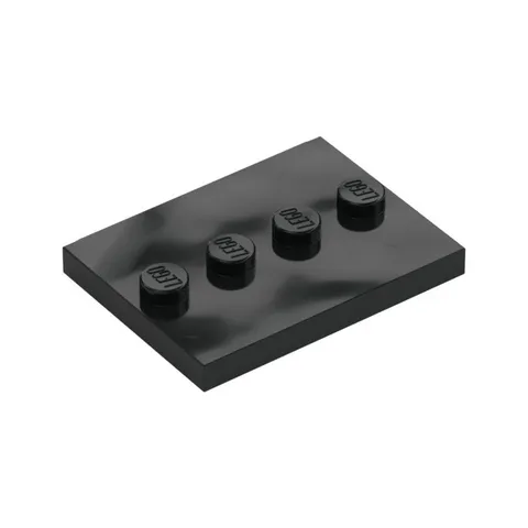 LEGO 20x Black Tile, Modified 3 x 4 with 4 Studs in Center inv.627