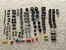 LEGO Bulk Lot of WHEELS TIRES Rims Axles Car Truck Vehicle Parts Technic City