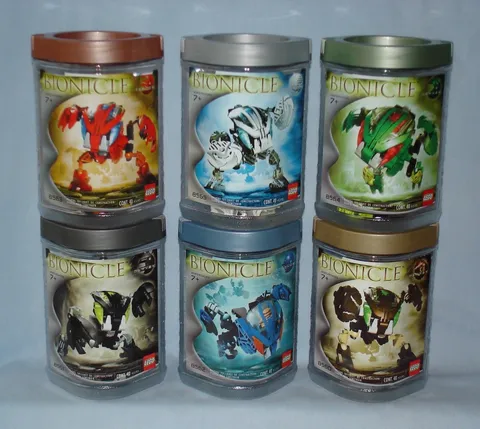 2002 Lego Bionicle BOHROK (8560 - 8565) All 6 with Krana - Canisters - Manuals