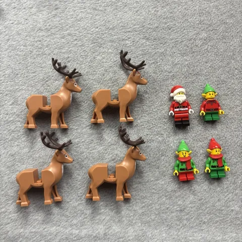 LEGO Christmas Themes Mini Figures Lot Reindeer Santa Claus Elf