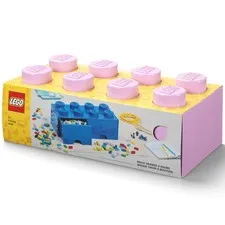 LEGO Brick 2 Drawer Storage Light Pink 8 Knob Organizer Box Holds 1600 Bricks