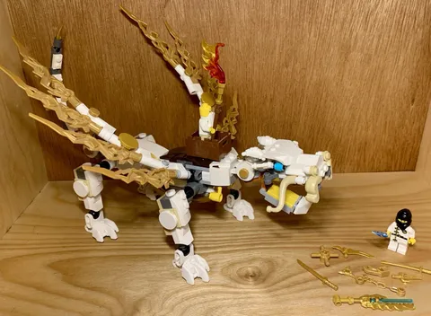 Lego Ninjago 70734 Master Wu Dragon (Incomplete) + 2 Minifigures Weapons Parts
