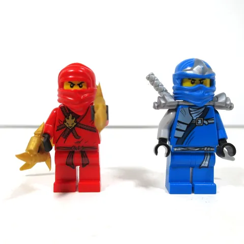 Lego Ninjago Golden Weapons Kai 2011 & Jay ZX Shoulder Armor 2014 Figs Look Plz