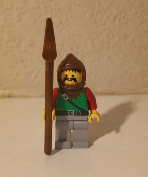 Lego Forestman Minifigure from Castle Dark Forest. With Spear. Vintage