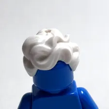 Lego - Minifigure Hair - White, Twisted Bun, Wavy