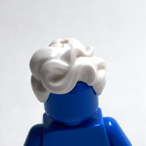 Lego - Minifigure Hair - White, Twisted Bun, Wavy