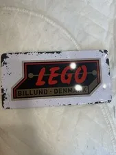 Lego Retro Tin Sign License Plate  Lego Billund Denmark  Metal Decor