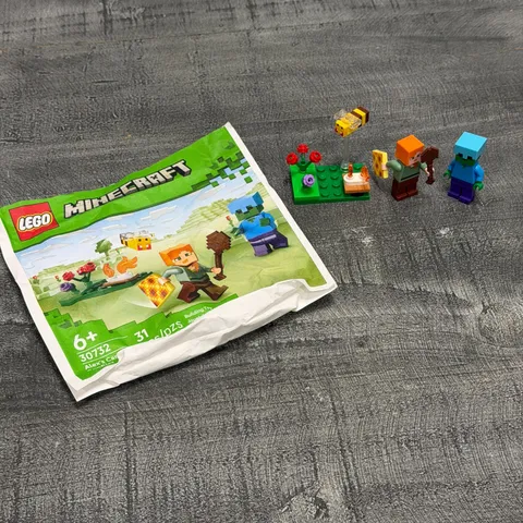 LEGO Minecraft #30732 Alex's Campfire Conflict, Pre-loved F. Set w/Figs & Instr