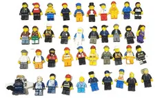 LEGO Minifigure Lot CITY Police Fire Construction Workers Mixed Job Suits Set 