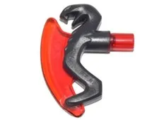LEGO® Part 25276pb01 Weapon Axe Head with Snake and Trans-Red Curved Blade