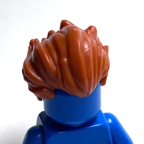 Lego - Minifigure Hair - Dark Orange, Bushy, Swept Back, Spiked
