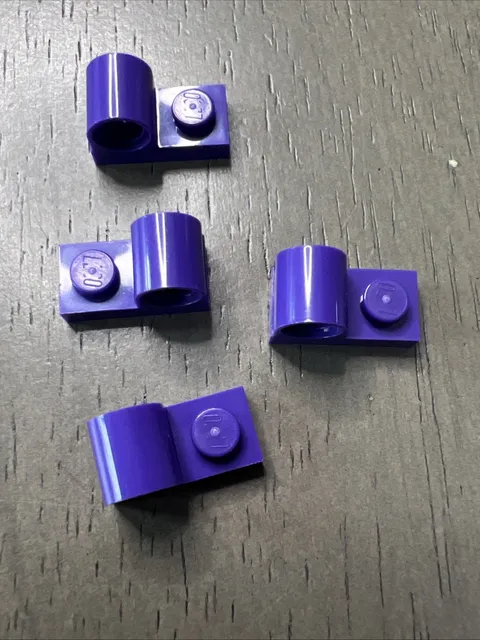 LEGO 11548 Dark Purple Plate, Modified 1 x 2 with Pin Hole on Top 4 Pieces