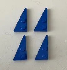LEGO 4x NEW Plate 2x4 w/ Angle/Wedge Left BLUE #65429