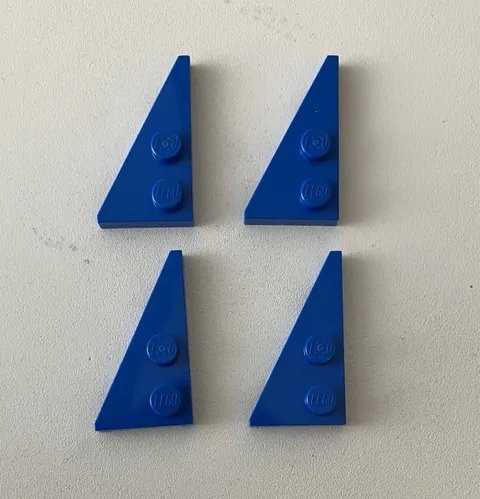 LEGO 4x NEW Plate 2x4 w/ Angle/Wedge Left BLUE #65429