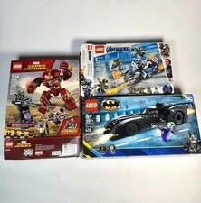 LEGO Batman Avengers Marvel Incomplete Sets Lot 76224 76123 76104 Boxes