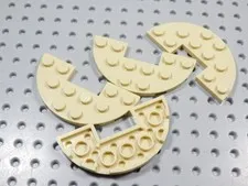 LEGO Lot of 4 Tan 3x6 Half Round Plates w/ Cutout BO
