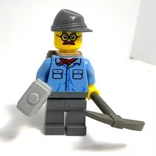 Lego Train Minifigure - Conductor Railroad Worker - Western Frontier Wild West