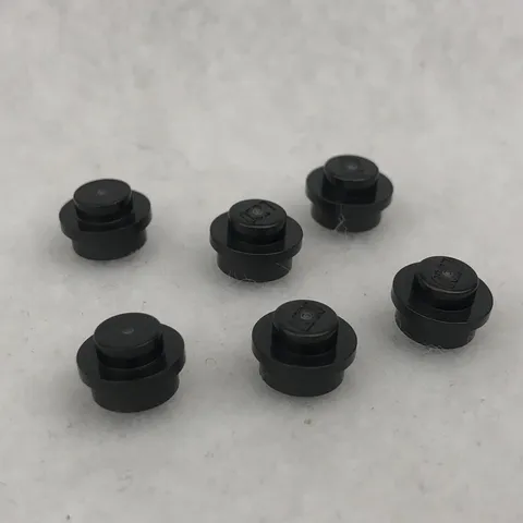 LEGO 4073 Pearl Dark Gray Plate, Round 1 x 1 (x6)