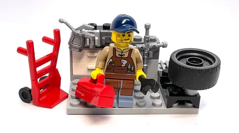 Lego City Mechanic Minifigure  w/ Lots of Tools & Accessories
