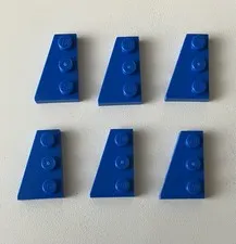 LEGO 6x NEW Plate 2x3 w/ Wedge/Angle Left BLUE #43723
