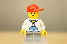 Authentic Toy Lego Minifigure 2019 Child Boy White Hoodie Red Cap 31098 Cabin