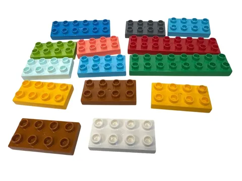 LEGO Duplo Flat Blocks Lot 2x6 2x4 Various Colors Building Pretend Play Pieces