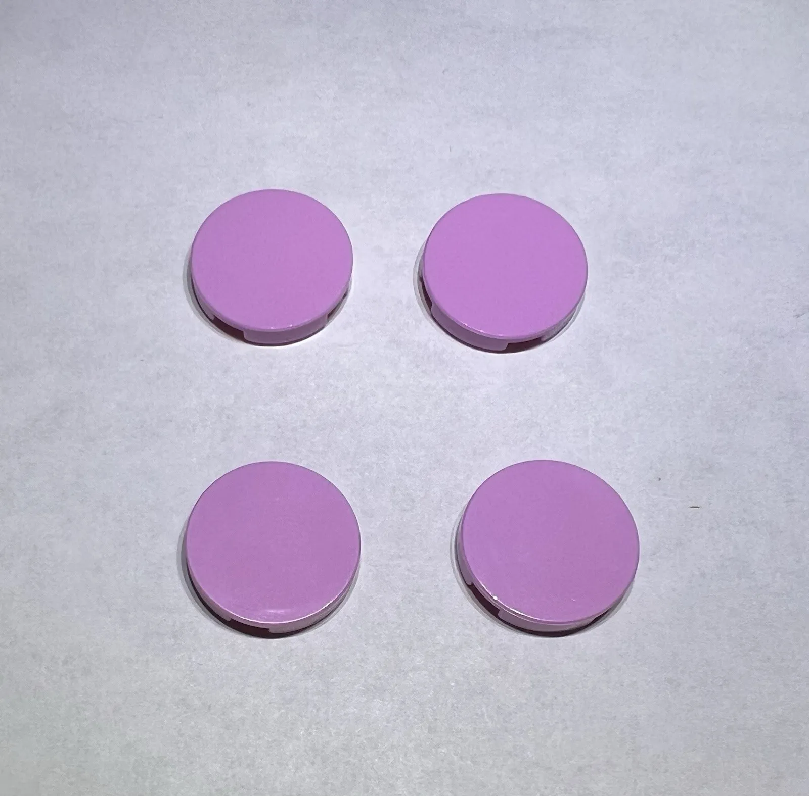 Lego Lot Of 4 Light Purple / Pink 2x2 Round Flat Tiles Tile City Part