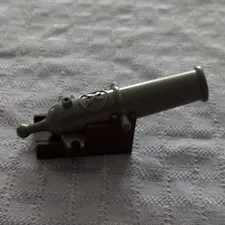 LEGO Pirates Dark Gray nonfiring Cannon Plastic w/ Brown Base Pirate Ship