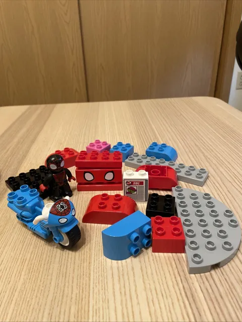 LEGO DUPLO Marvel Partial Set 19 Pc Miles Morales Figure Spider-Man Bike