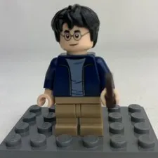 LEGO Minifigure Harry Potter Dark Blue Open Jacket Dark Tan Medium Legs hp175