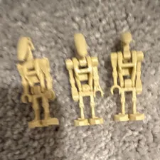 LEGO Star Wars Battle Droid Minifigure Lot of 3 Tan Plastic Figures