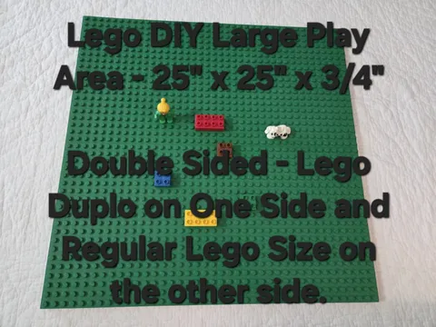 Large DIY Lego Play Area - Table - Double Sided - 25"x25"x3/4"- Handmade - Duplo