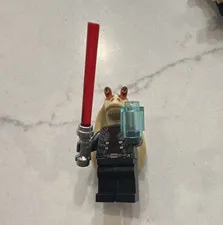 LEGO Star Wars Jar Jar Binks Minifigure w/ Red Lightsaber, Plastic