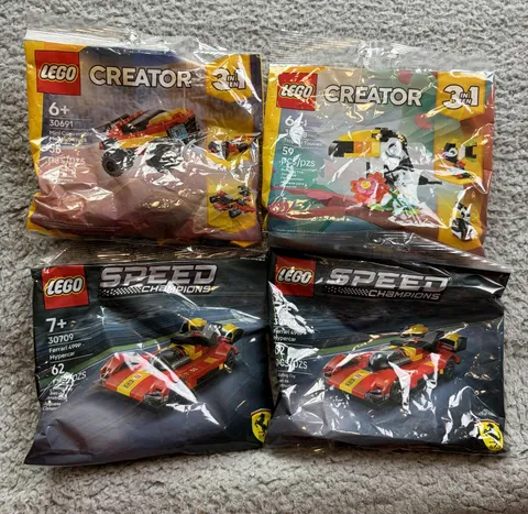 LEGO Creator Speed Champions Polybag Lot 4 Ferrari Truck Toucan Assorted Kids 6+