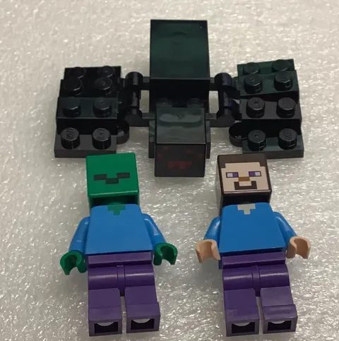 Lot LEGO Minifigures Minecraft Spider minespider Steve Zombie Parts From 21166