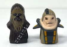 LEGO LOT OF 2 STAR WARS UNKAR PLUTT & CHEWBACCA HEAD PIECES ONLY